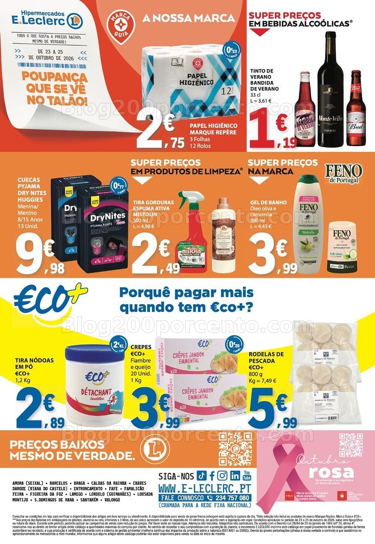 Antevisão Folheto E-LECLERC Promoções Fim de Semana - 23 a 25 outubro